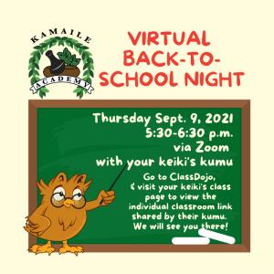 See you (on Zoom) Thursday 9/9/21 for Back-To-School Night!
